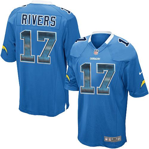 Nike Chargers #17 Philip Rivers Electric Blue Alternate Men's Stitched NFL Limited Strobe Jersey - Click Image to Close
